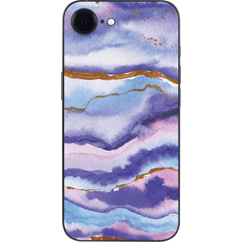 Blue Violet Watercolor Geode iPhone 16e Skin
