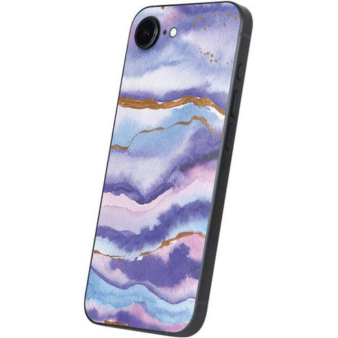 Blue Violet Watercolor Geode iPhone 16e Skin