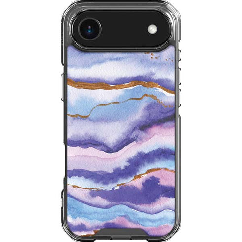Blue Violet Watercolor Geode iPhone 17 Air Clear Case