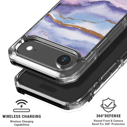 Blue Violet Watercolor Geode iPhone 17 Air Clear Case