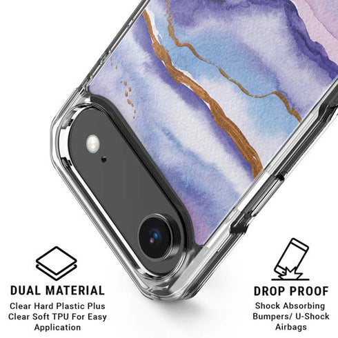 Blue Violet Watercolor Geode iPhone 17 Air Clear Case