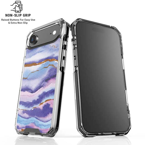 Blue Violet Watercolor Geode iPhone 17 Air Clear Case