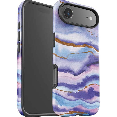Blue Violet Watercolor Geode iPhone 17 Air Impact Case