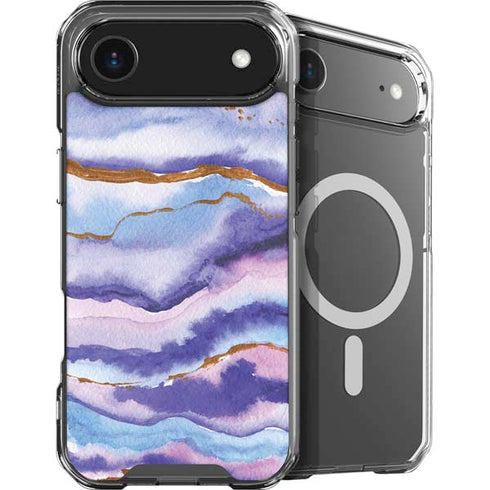 Blue Violet Watercolor Geode iPhone 17 Air MagSafe Case