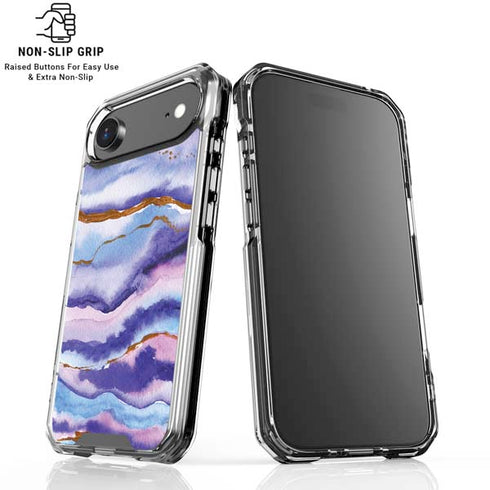 Blue Violet Watercolor Geode iPhone 17 Air MagSafe Case