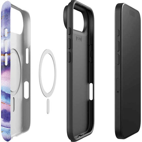 Blue Violet Watercolor Geode iPhone 17 Air Magsafe Impact Case