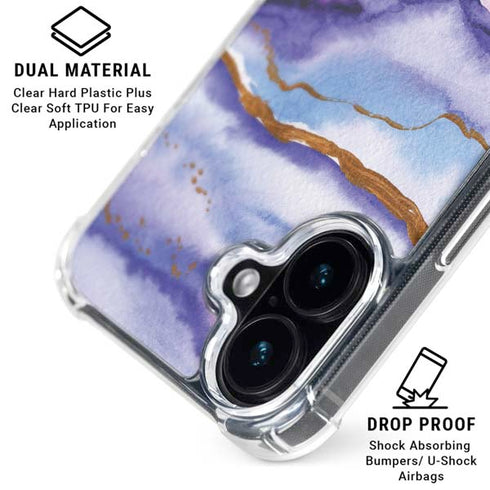 Blue Violet Watercolor Geode iPhone 17 Clear Case