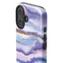 Blue Violet Watercolor Geode iPhone 17 Impact Case