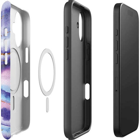 Blue Violet Watercolor Geode iPhone 17 Magsafe Impact Case