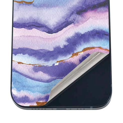 Blue Violet Watercolor Geode iPhone 17 Skin