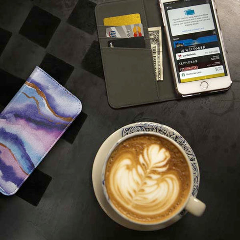 Blue Violet Watercolor Geode iPhone 7 Folio Case