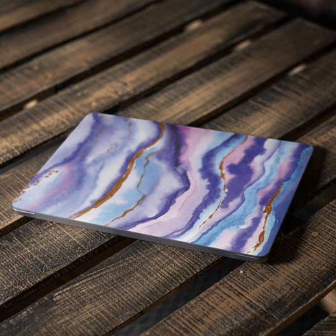Blue Violet Watercolor Geode Apple MacBook Air Skin