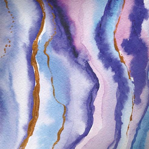 Blue Violet Watercolor Geode MacBook Skins