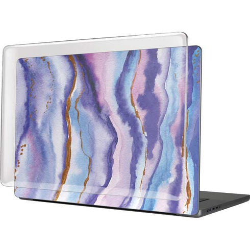Blue Violet Watercolor Geode MacBook Cases