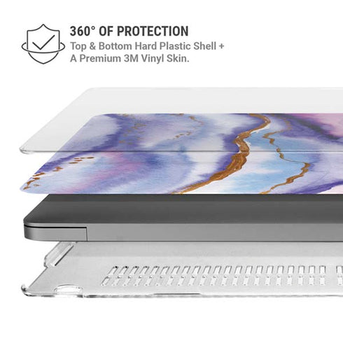 Blue Violet Watercolor Geode MacBook Cases