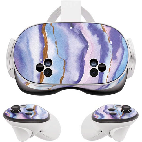 Blue Violet Watercolor Geode Meta Quest 3S Skin