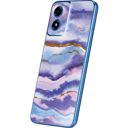 Blue Violet Watercolor Geode Moto G Play 4G (2024) Skin