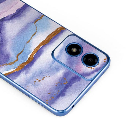Blue Violet Watercolor Geode Moto G Play 4G (2024) Skin