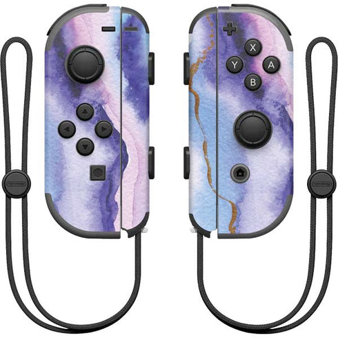 Blue Violet Watercolor Geode Nintendo Skins
