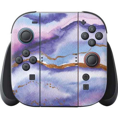 Blue Violet Watercolor Geode Nintendo Switch 2 (2025) Joy-Con Controller Skin