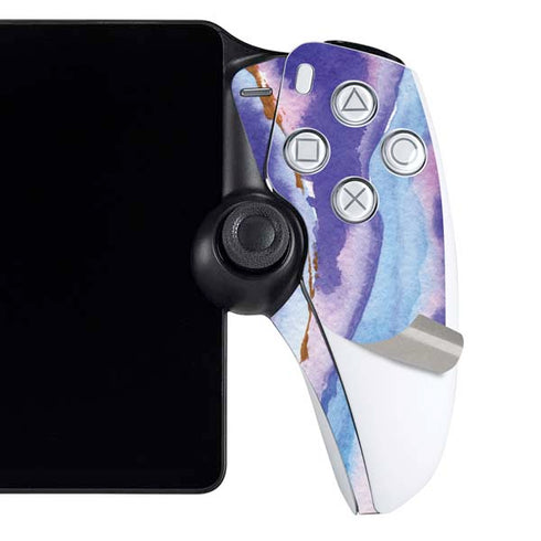 Blue Violet Watercolor Geode PlayStation Portal Remote Player Skin