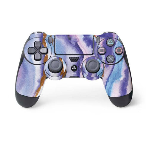 Blue Violet Watercolor Geode PlayStation PS4 Skins