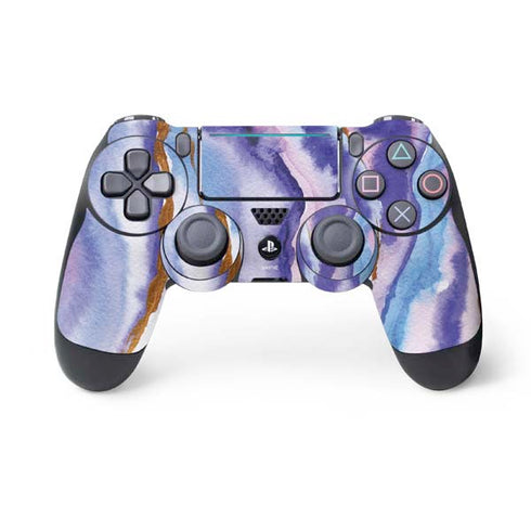 Blue Violet Watercolor Geode PlayStation PS4 Skins