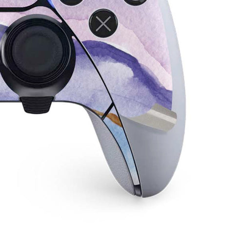 Blue Violet Watercolor Geode PS5 DualSense Edge Pro Controller Skin