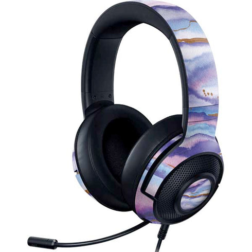 Blue Violet Watercolor Geode Razer Kraken X Skin