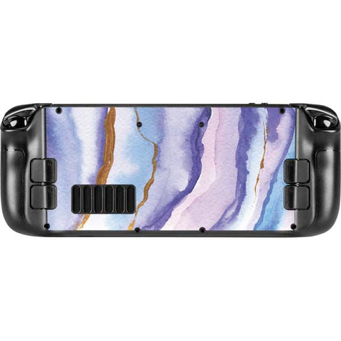 Blue Violet Watercolor Geode Steam Deck Handheld Gaming Computer Skin