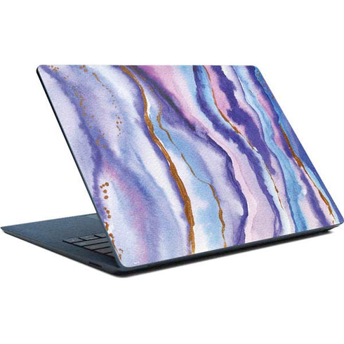 Blue Violet Watercolor Geode Surface Laptop Skin
