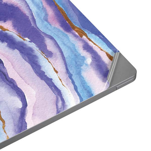 Blue Violet Watercolor Geode Laptop Skins