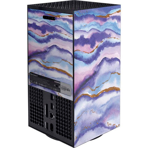 Blue Violet Watercolor Geode XBox Series X Digital Edition Bundle Skin