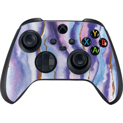Blue Violet Watercolor Geode XBox Series X Digital Edition Bundle Skin