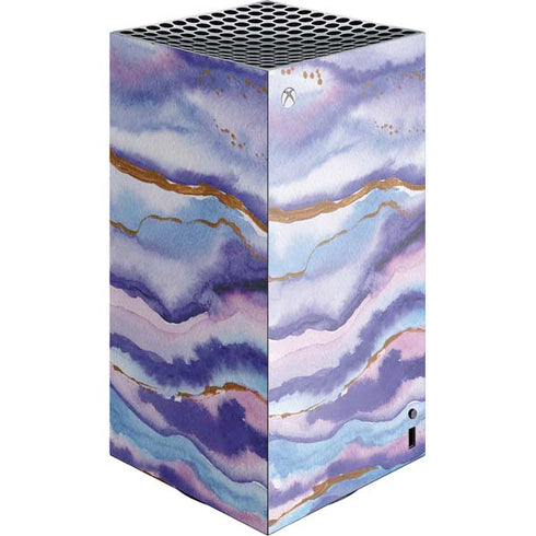 Blue Violet Watercolor Geode XBox Series X Digital Edition Console Skin