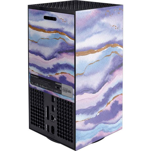 Blue Violet Watercolor Geode XBox Series X Digital Edition Console Skin