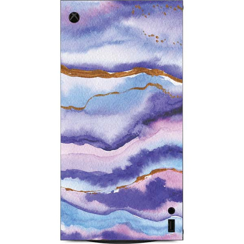 Blue Violet Watercolor Geode XBox Series X Digital Edition Console Skin