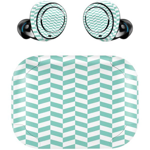 Blue White Chevron Amazon Echo Buds Skin