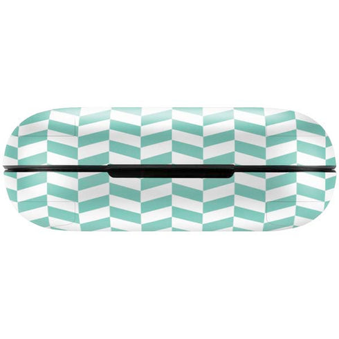 Blue White Chevron Amazon Echo Buds Skin