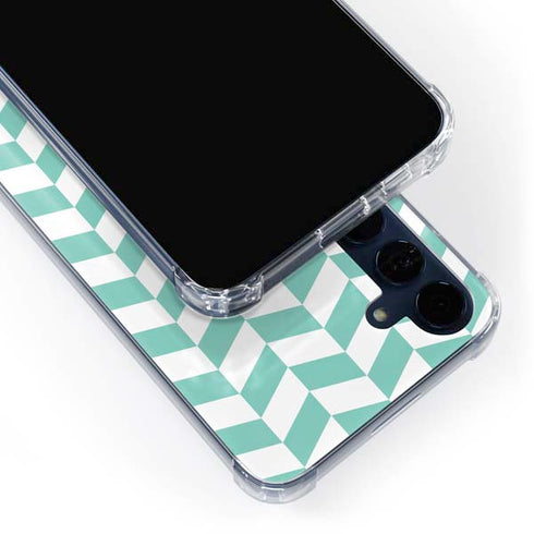 Blue White Chevron Galaxy A35 5G Clear Case