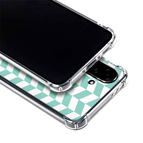 Blue White Chevron Galaxy A36 5G Clear Case
