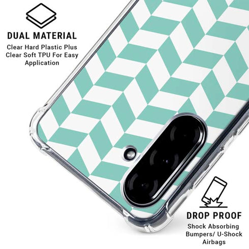 Blue White Chevron Galaxy A36 5G Clear Case