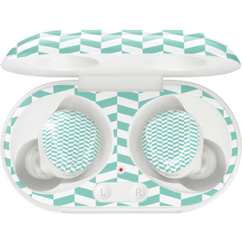 Blue White Chevron Galaxy Buds Plus Skin