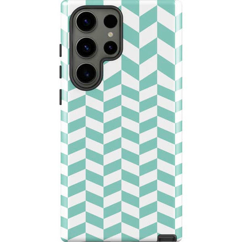Blue White Chevron Galaxy S23 Ultra Pro Case