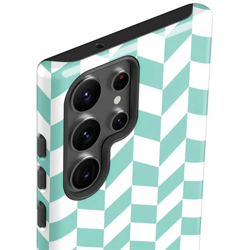 Blue White Chevron Galaxy S23 Ultra Pro Case
