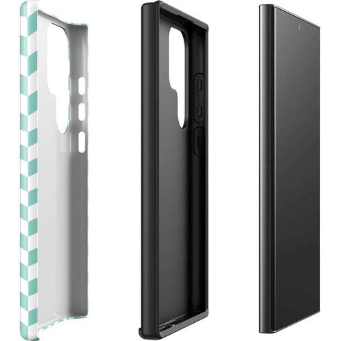 Blue White Chevron Galaxy S23 Ultra Pro Case