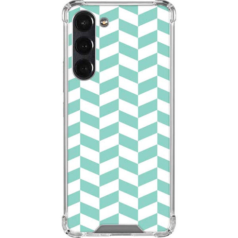 Blue White Chevron Galaxy S24 FE Clear Case