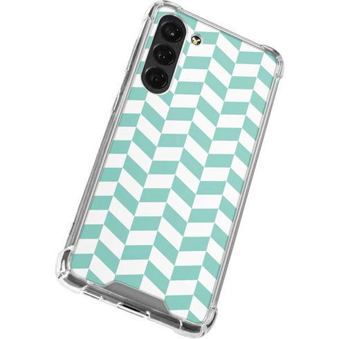 Blue White Chevron Galaxy S24 FE Clear Case