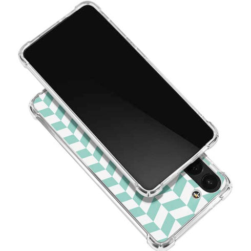 Blue White Chevron Galaxy S24 FE Clear Case