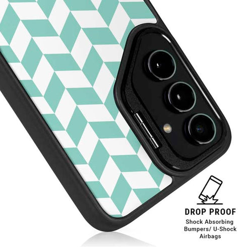Blue White Chevron Galaxy S24 FE Kickstand Case